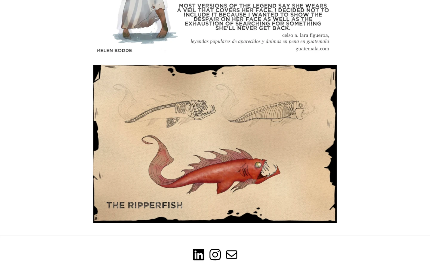Concept art and footer of Graphic Designer Site