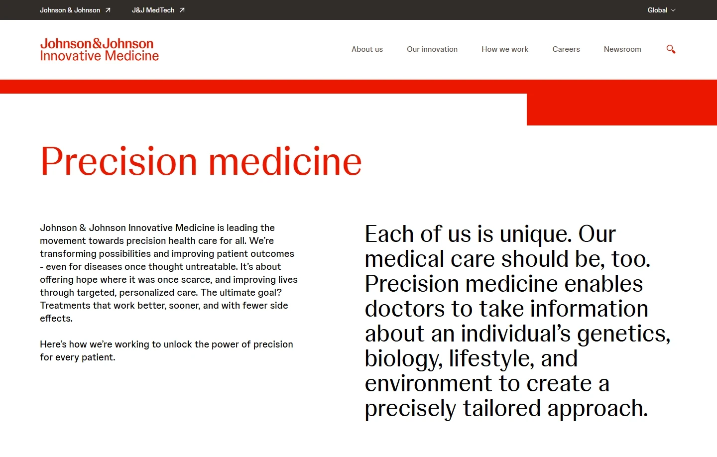 Promo module on Innovative Medicine's homepage