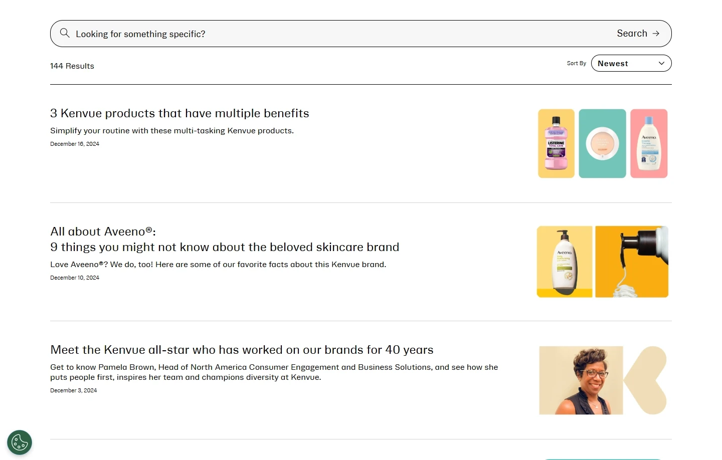 Search functionality for Kenvue